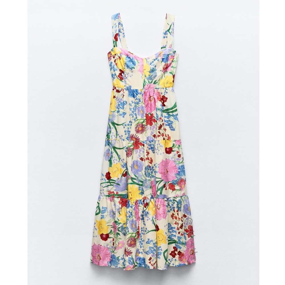 Zara FLORAL PRINT DRESS - Picture 6 of 16